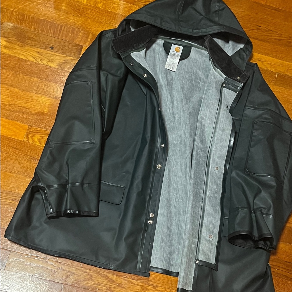 Carhartt Black Hooded Raincoat